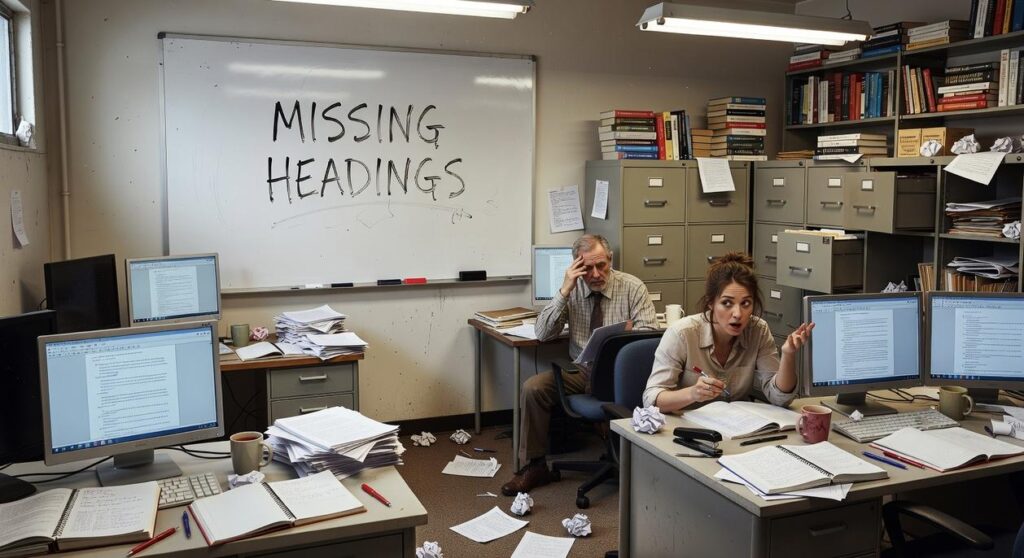 Missing Headings